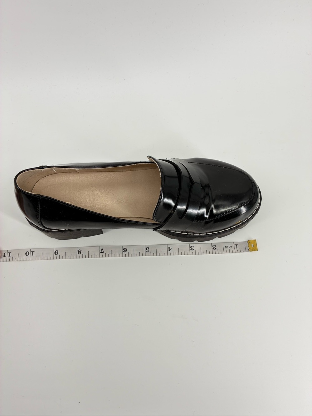 Black Patent Platform Penny Loafers - Women - Picture 7 of 7